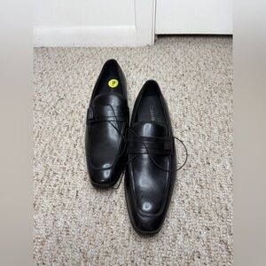 Calvin Klein Black Leather Slip-On Loafers - Men size 9 new